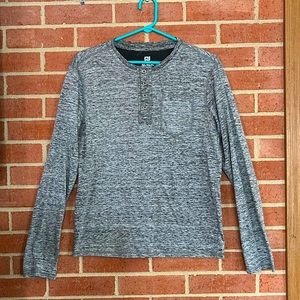 Men’s Long Sleeves Gray T-shirt Size S